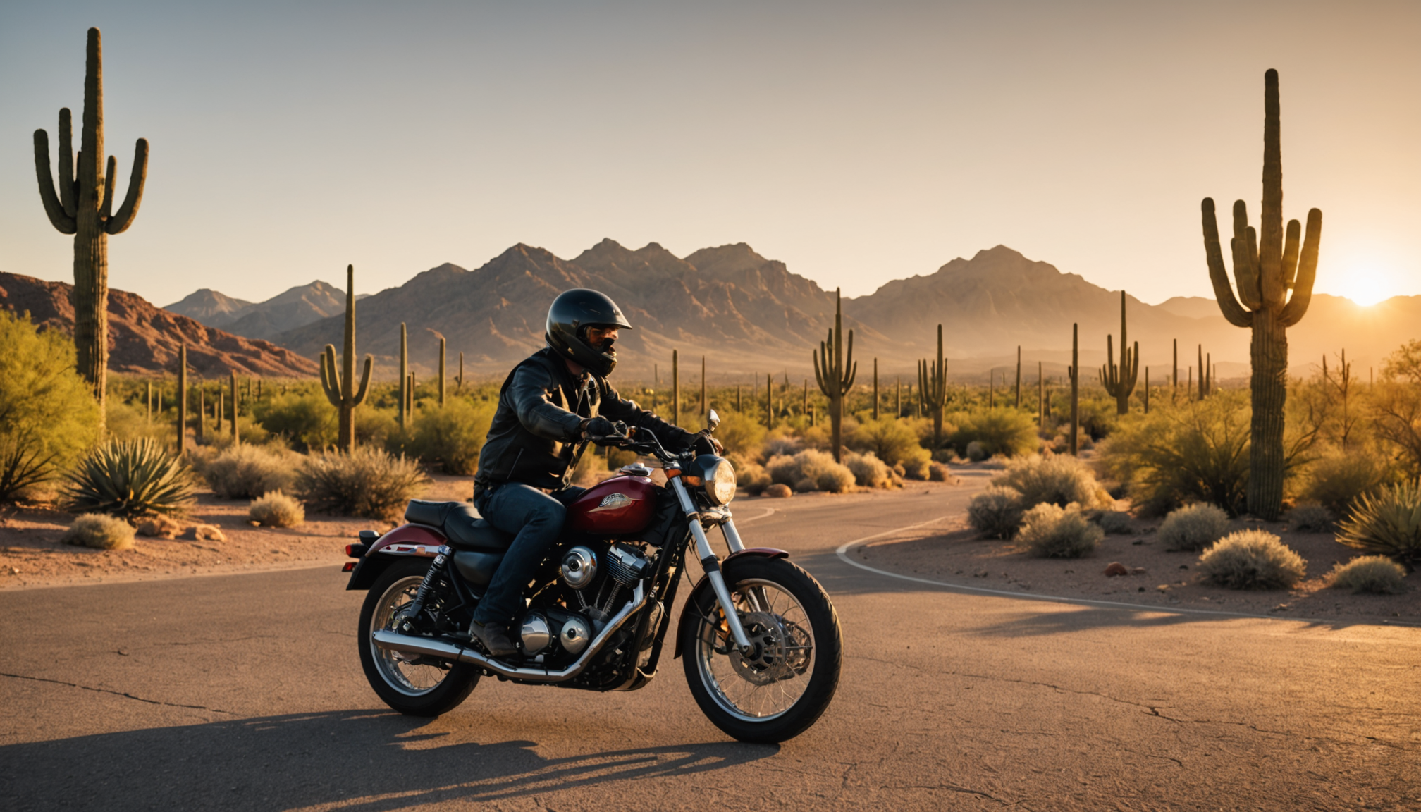 AI-generated image depicting motorcyclist, critical, condition in Mesa, Arizona